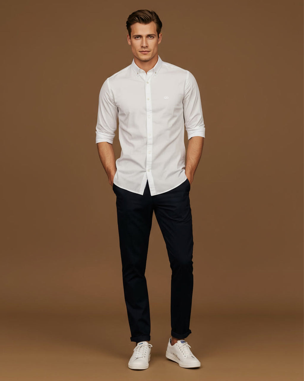 GO OXFORD SHIRT - WHITE (BUTTON DOWN)